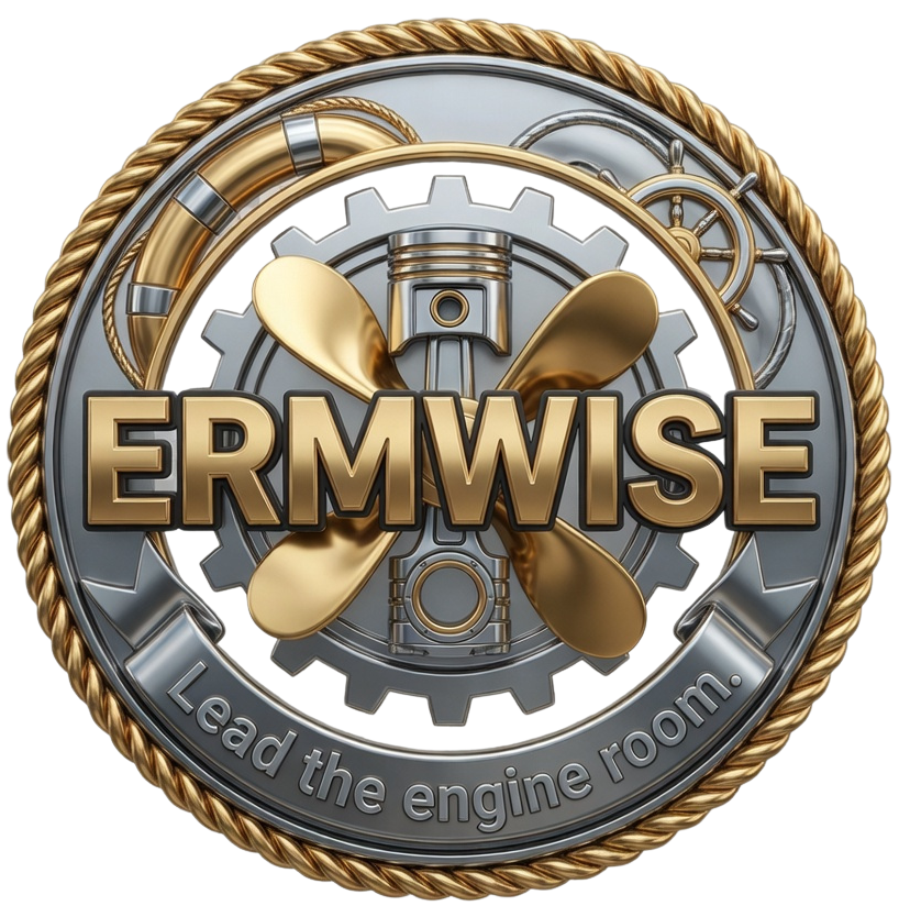 ERMWISE — Lead the engine room. Course crest logo