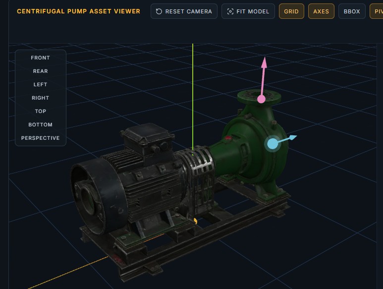 3D centrifugal pump asset viewer