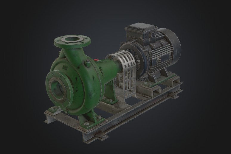 Photorealistic centrifugal pump 3D model